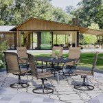 Elegant Outdoor Dining Table for 6 with Umbrella Hole