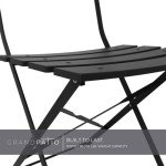 3-Piece Folding Bistro Patio Set in Black