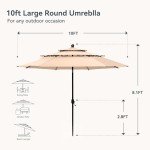 PHI VILLA 4-Piece Patio Dining Set with Umbrella