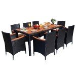 9-Piece Wicker Patio Dining Set for Outdoor Spaces