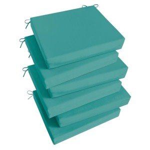 Teal Waterproof Outdoor Chair Cushions Set of 6