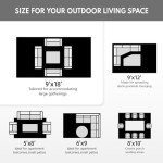 Waterproof Reversible 5x8ft Outdoor Area Rug