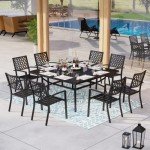 9-Piece Outdoor Patio Dining Set with Umbrella Hole
