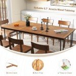 Tangkula 79" Outdoor Dining Table for 8