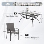 7-Piece Rectangular Steel Patio Dining Set