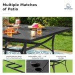 9-Piece Outdoor Patio Dining Set with Umbrella Hole
