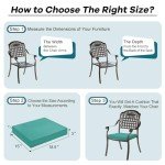 Teal Waterproof Outdoor Chair Cushions Set of 6