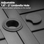 7-Piece Rectangular Steel Patio Dining Set