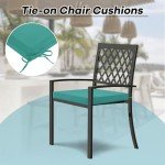 Teal Waterproof Outdoor Chair Cushions Set of 6