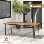 Tangkula 79" Outdoor Dining Table for 8