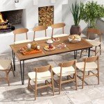Tangkula 79" Outdoor Dining Table for 8