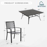 9-Piece Outdoor Patio Dining Set with Umbrella Hole