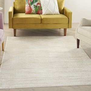Ivory Beige 6' x 9' Easy-Clean Area Rug
