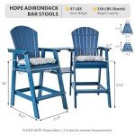 Navy Blue Tall Adirondack Bar Set with Umbrella