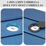 Navy Blue Tall Adirondack Bar Set with Umbrella