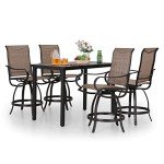 Modern 5-Piece Outdoor Bar Set with Swivel Chairs