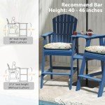 Navy Blue Tall Adirondack Bar Set with Umbrella