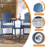 Navy Blue Tall Adirondack Bar Set with Umbrella