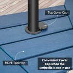 Navy Blue Tall Adirondack Bar Set with Umbrella