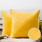 Yellow Outdoor Waterproof Throw Pillow Covers - Set of 2