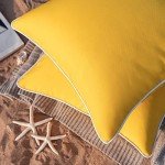 Yellow Outdoor Waterproof Throw Pillow Covers - Set of 2