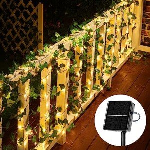 33Ft Solar Fairy String Lights with Ivy