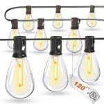 Luckystyle 120FT LED Outdoor String Lights Set