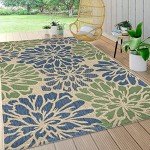 Zinnia Modern Floral Outdoor Area Rug, 8x10