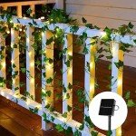33Ft Solar Fairy String Lights with Ivy