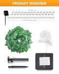 33Ft Solar Fairy String Lights with Ivy
