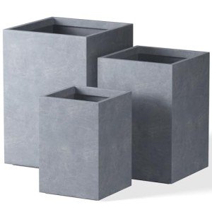 Kante Set of 3 Rectangular Concrete Planters