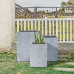 Kante Set of 3 Rectangular Concrete Planters