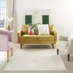 Ivory Beige 6' x 9' Easy-Clean Area Rug
