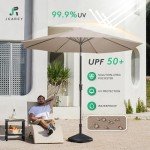 9FT Patio Umbrella with Tilt & Crank - Tan