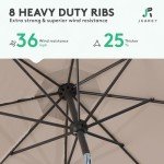 9FT Patio Umbrella with Tilt & Crank - Tan