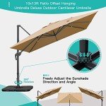 Sunnyglade 10x13ft Cantilever Patio Umbrella - Tan