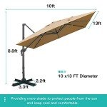 Sunnyglade 10x13ft Cantilever Patio Umbrella - Tan