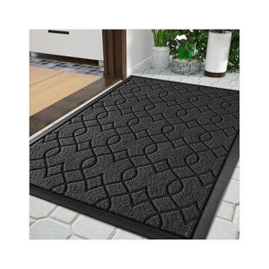 Heavy Duty Waterproof Outdoor Welcome Mat - Black