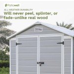 Patiowell Outdoor Resin Storage Shed, 6x4 FT