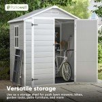 Patiowell Outdoor Resin Storage Shed, 6x4 FT