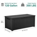 YITAHOME 120 Gallon Waterproof Outdoor Storage Box
