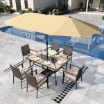 Sophia & William 7-Piece Patio Dining Set with Umbrella