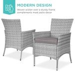 5-Piece Wicker Dining Set with Glass Table