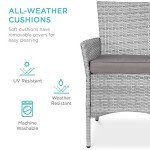 5-Piece Wicker Dining Set with Glass Table