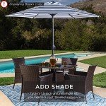 5-Piece Wicker Dining Set with Glass Table