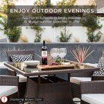 5-Piece Wicker Dining Set with Glass Table