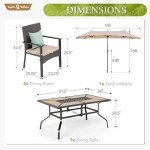 Sophia & William 7-Piece Patio Dining Set with Umbrella