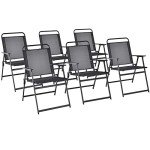 Set of 6 Tangkula Outdoor Folding Patio Chairs