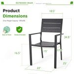 AECOJOY 6-Piece Stackable Patio Dining Chair Set