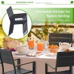 AECOJOY 6-Piece Stackable Patio Dining Chair Set